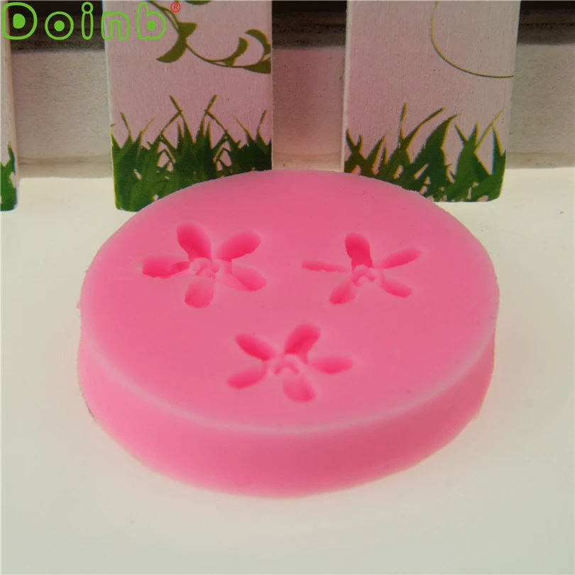 Мини 3 отверстия цветок Силиконовая Форма Sugarcraft Инструменты для украшения тортов