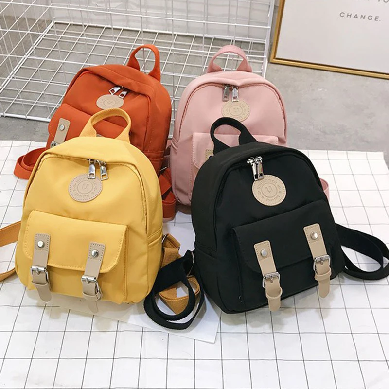 

2021 Fashion Women Backpack New High Quality Zipper Female Backpacks Small Teenage School Bag Double Belt Mini Shoulder Bags