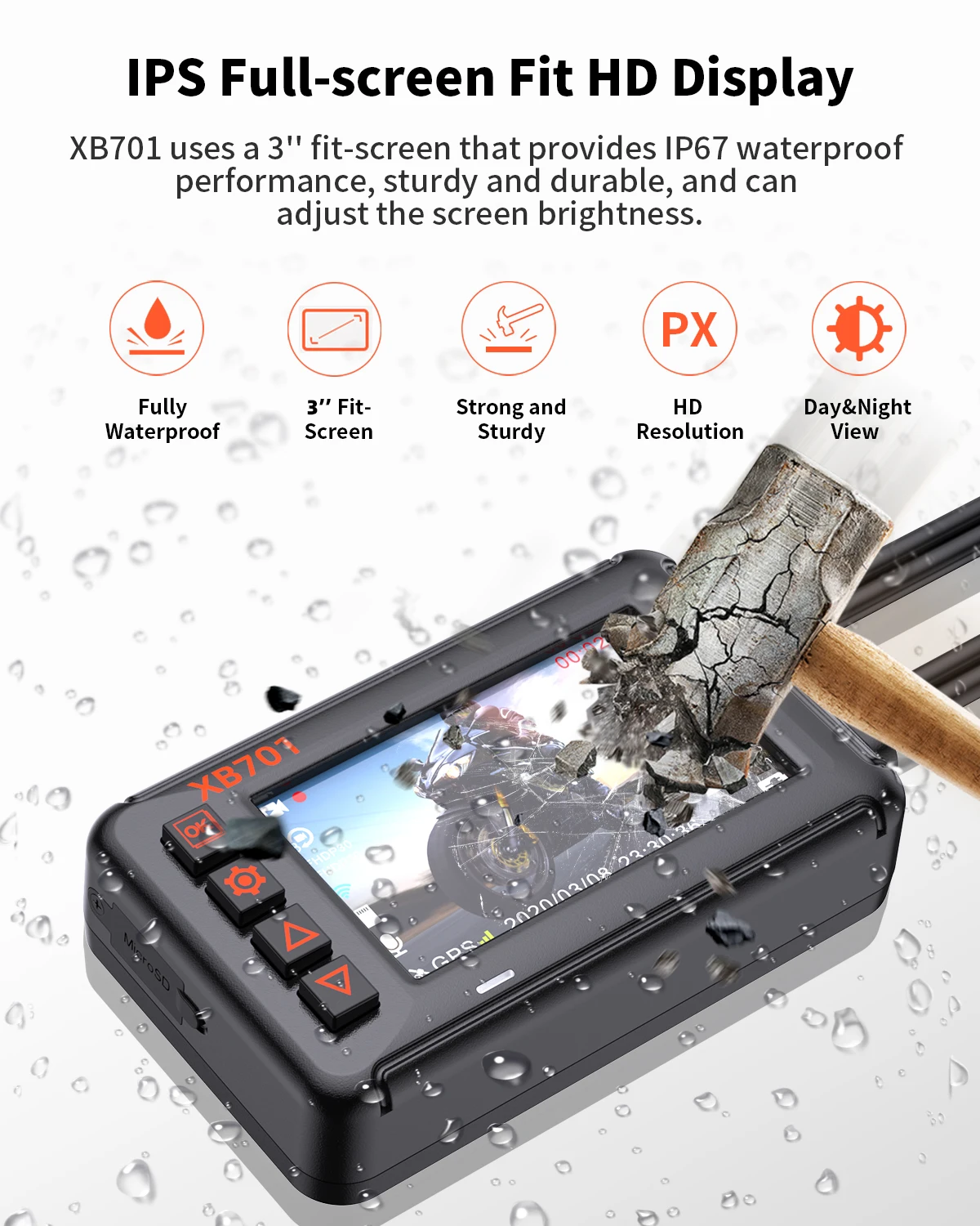 Blueskysea XB701 Wi-Fi мотоцикл Dash Cam Двухъядерный Intel HD 1080P DVR Камера GPS G-Сенсор петля Запись