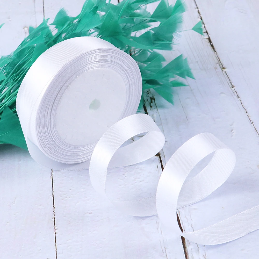 Однотонная блестящая атласная лента для упаковки подарков 22 метра 36 цветов -