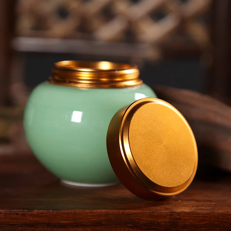 Качественный контейнер для хранения мини чайник из селадона удобный дорожный