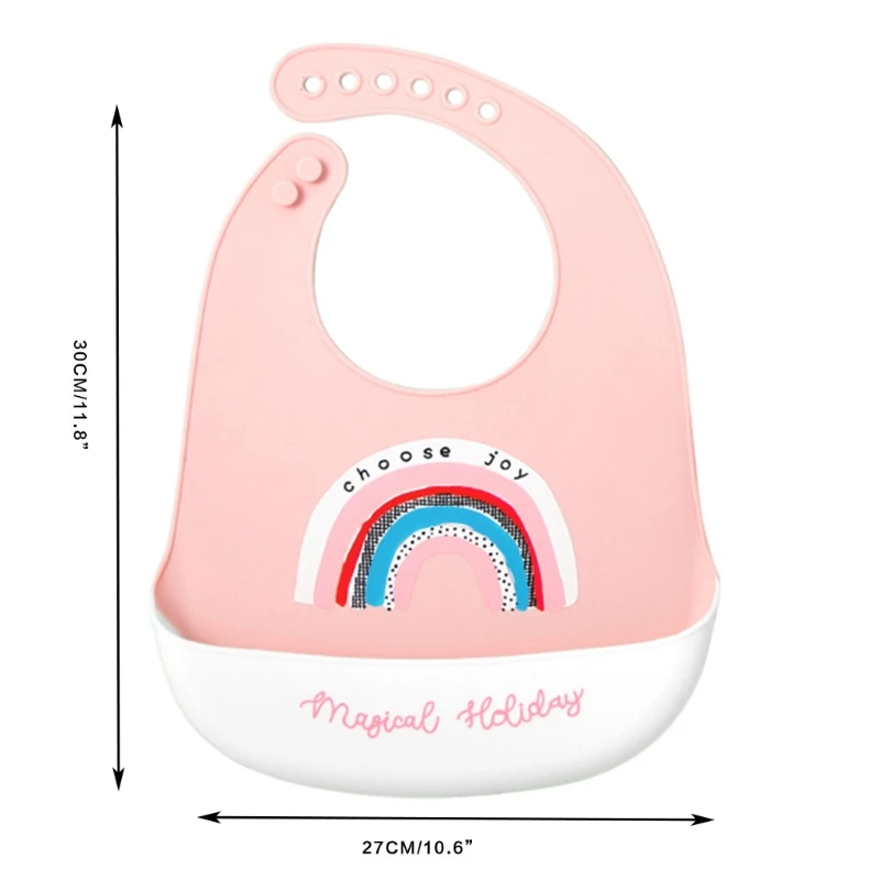 

T5EC Reusable Waterproof Baby Bib Food Grade Silicone Infant Meal Pouch Easily Wipe Clean Anti Stains Toddler Feeding Bibs