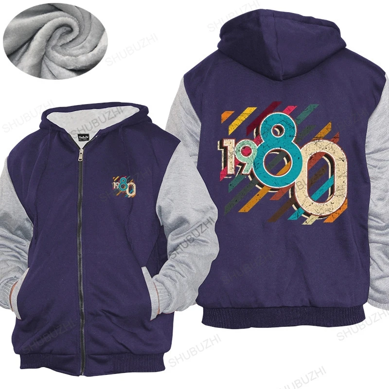 

winter Brand warm coat Retro Vintage Born In 1980 warm coat 41th 41 Years Old Birthday Gift thick hoody Funny Fleece hoody