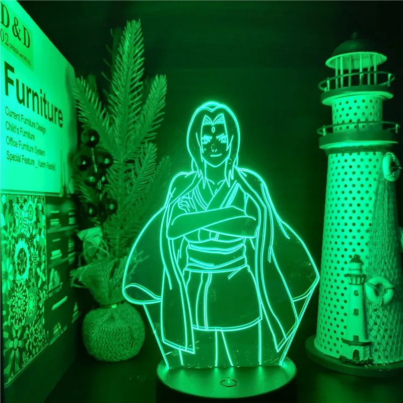 Детский светодиодный ночник в стиле аниме Tsunade Naruto для спальни украшение дома 3D