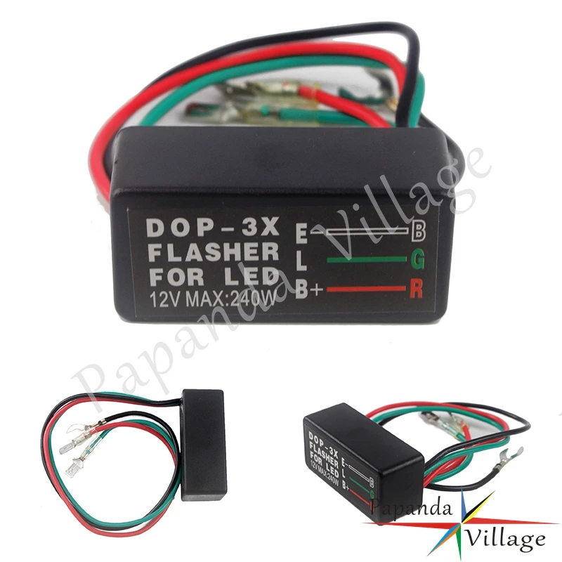 

12V 240W Motorcycle LED Flasher Relay Turn Light Signal Control Indicator Universal For Harley Kawasaki Honda Suzuki Yamaha