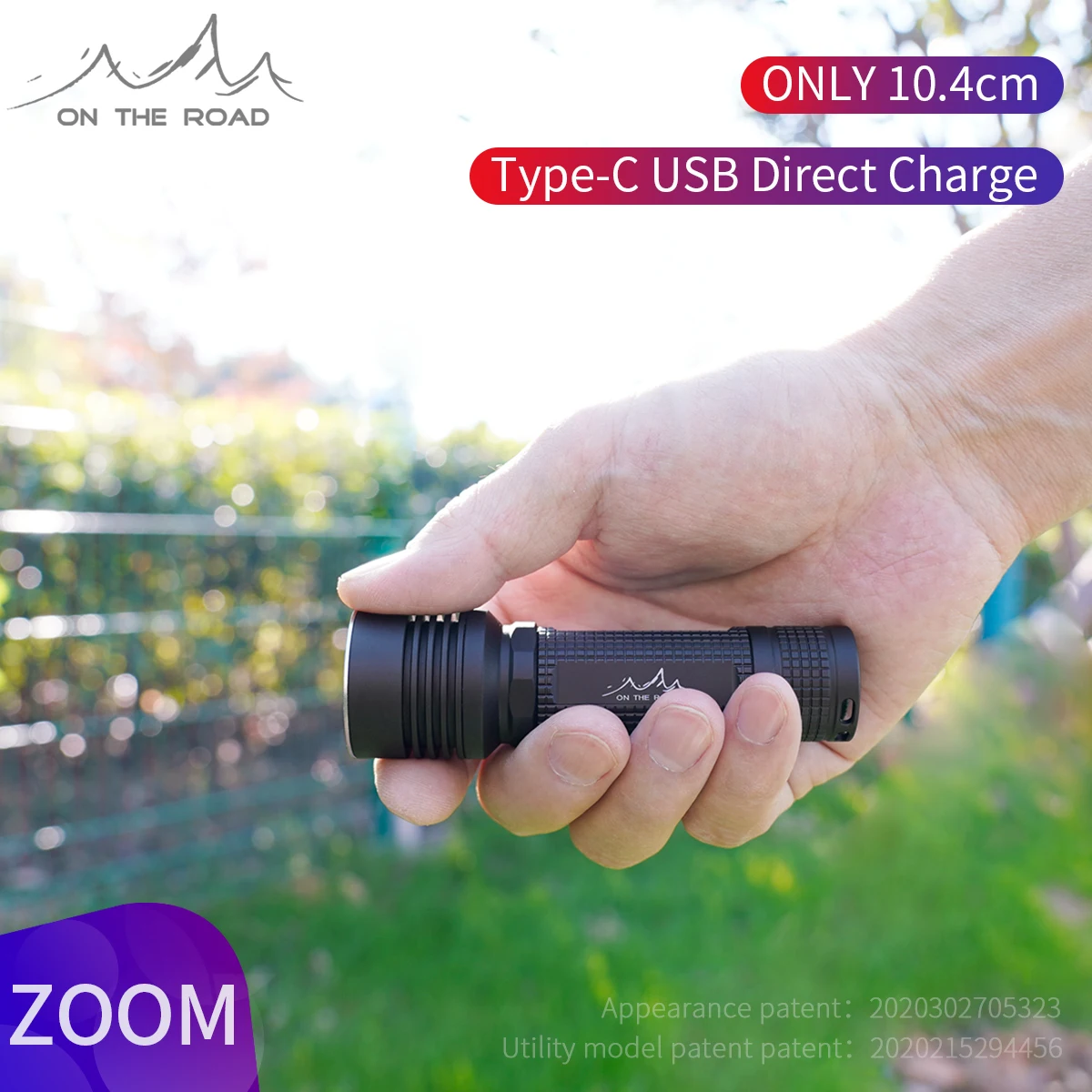 ON THE ROAD i5 Type-C USB фонарик зум мини-фонарик фокусировка Torchlight 18650 перезаряжаемый