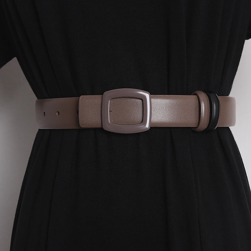 Женский подиумный ремень из натуральной кожи двухсторонний корсет пояс