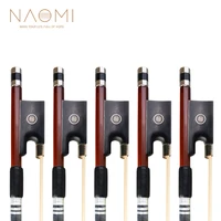 naomi 5pcs1set brazilwood bow 44 violin fiddle bow fast response silver wire and black silk winding sheep skin grip