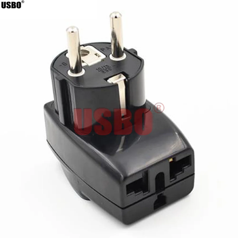 Универсальный дорожный адаптер-переходник 16 А 250 В 4 8 мм 3-в-1ес Германия Франция