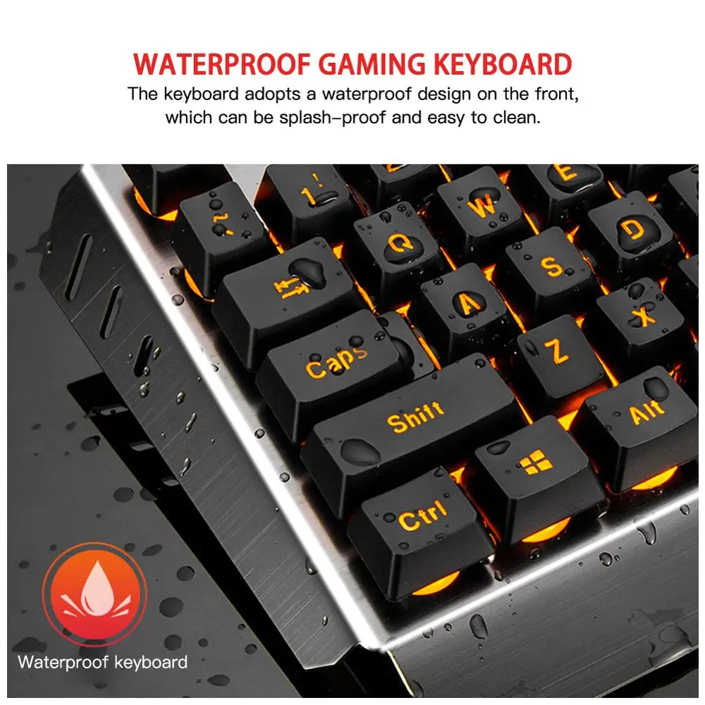 Игровая механическая клавиатура с зарядкой защитой от ghosting светящийся синий