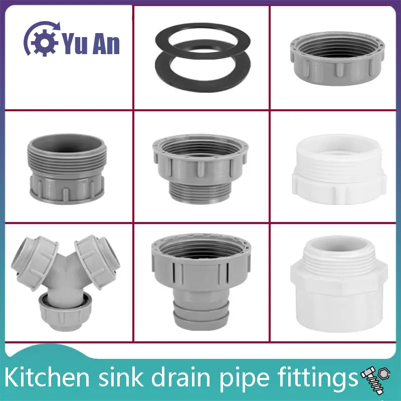 

Kitchen Sink Drain Fittings Stainless Steel Dish Basin Sink Drain Pipe Anti-overflow Adapter Connecting Pipe