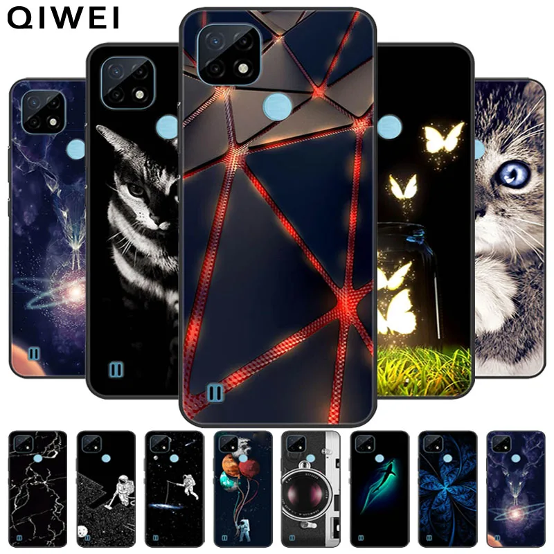 for oppo realme c21y case cool black series soft silicon cover for realme c21 c25 c25s phone cases protective realmi c 21 y capa free global shipping
