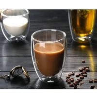 doublewall high borosilicate glass mug heat resistant tea milk lemon juice espresso coffee water cup bar drinkware creative gift