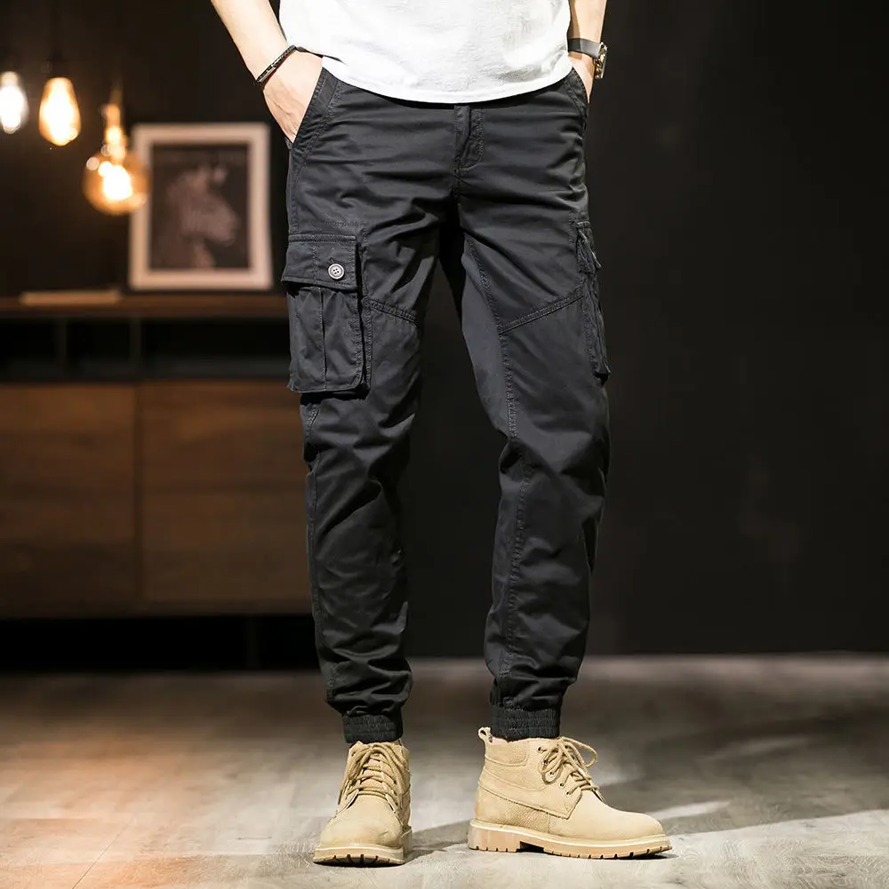 

2021 Autumn Winter Multi-Pocket Pants Men Military Tactical Joggers Cargo Pants Mens Outdoor Sweatpants Male Hip Hop Bottom F278
