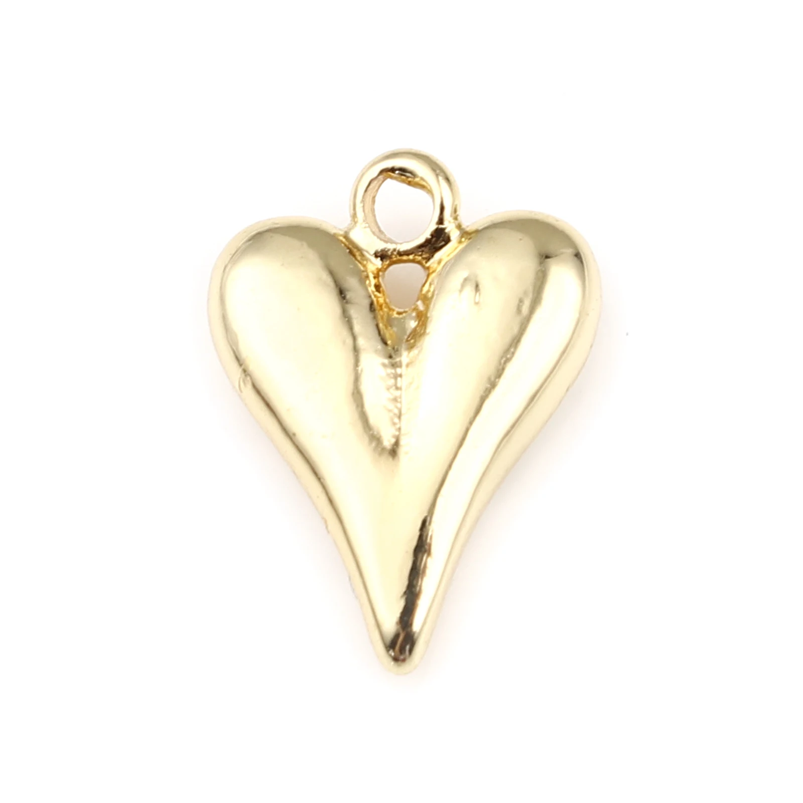 

Copper Valentine's Day Charms Gold Color Metal Heart Sweet Pendants DIY Making Earrings Necklace Jewelry Gfits 14mm x 10mm,2PCs