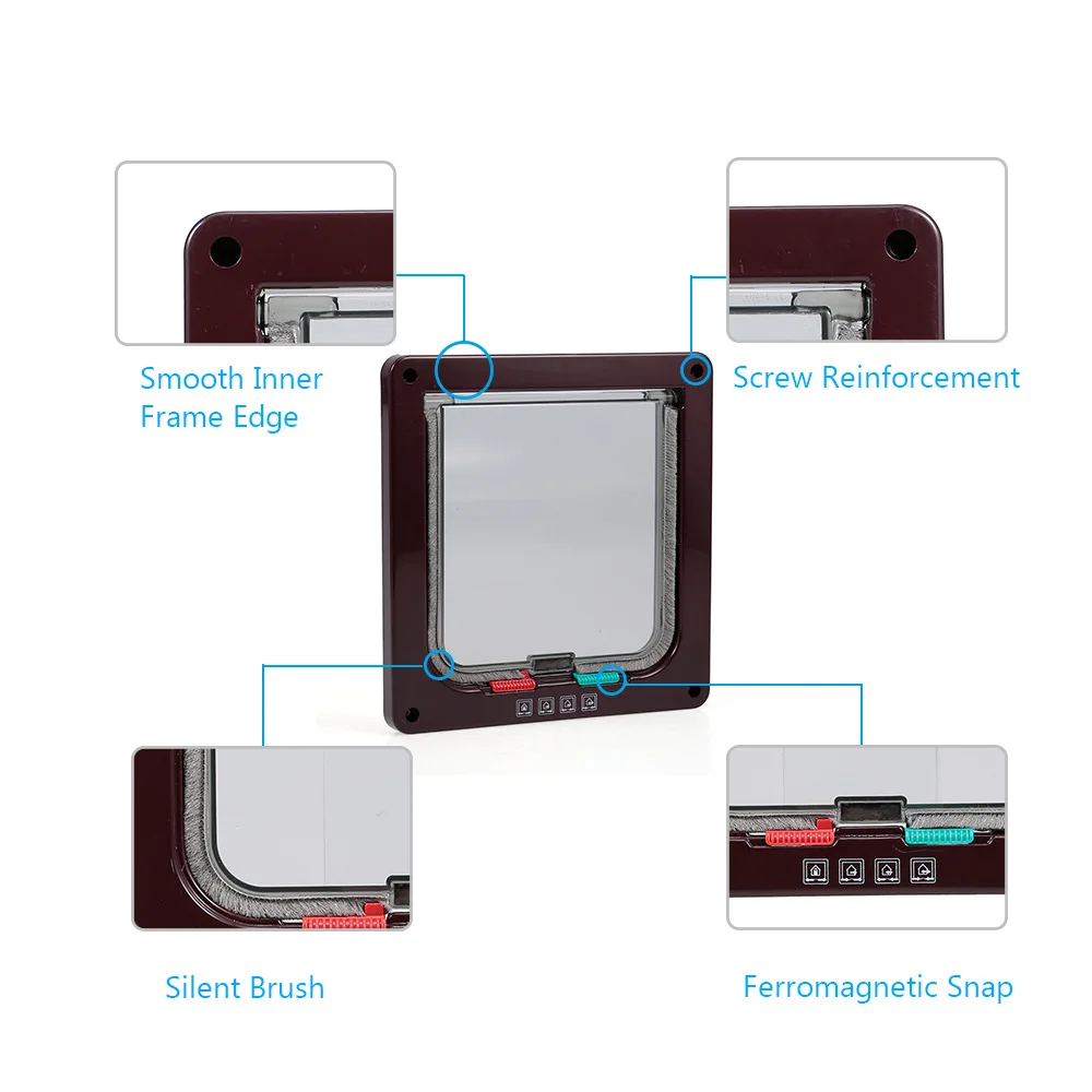 Откидная дверь для кошек с 4-сторонним замком охранная откидная из АБС-пластика