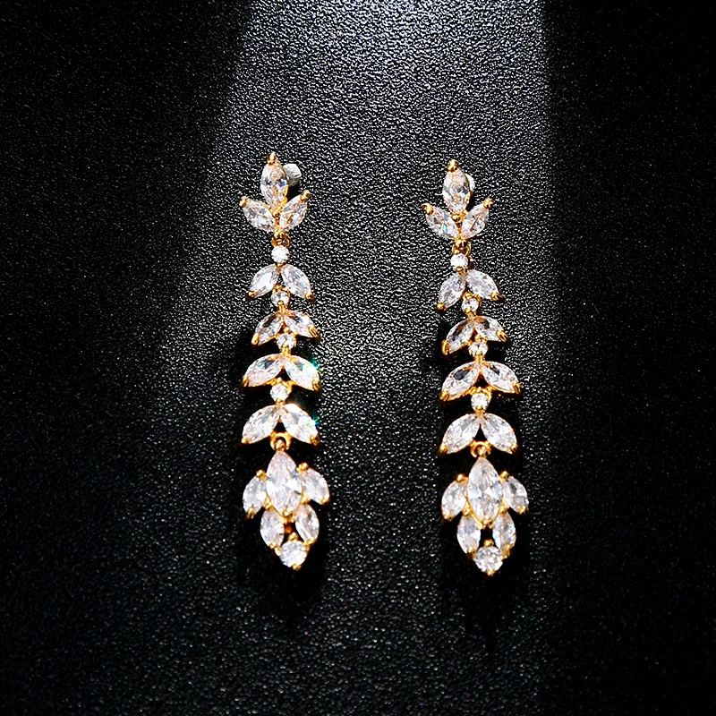 MASHAWU роскошные сверкающие циркониевые Висячие серьги ожерелье ювелирный набор