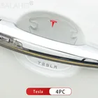 4 шт.компл. Защитная пленка для чаши дверной ручки автомобиля, пленка для защиты от загрязнений и царапин, наклейки для Tesla Model 3 X S, аксессуары