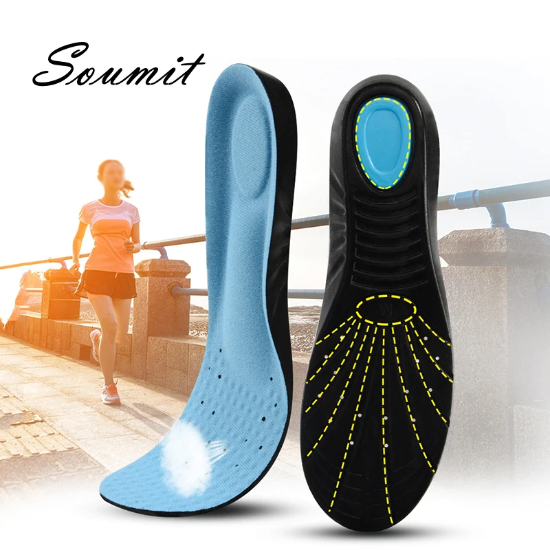 

Soumit 4D Sports Insoles with Arch Support for Men Women Running Shoes Shock Absorption Damping Insert Shoe Pad Foot Care Insole