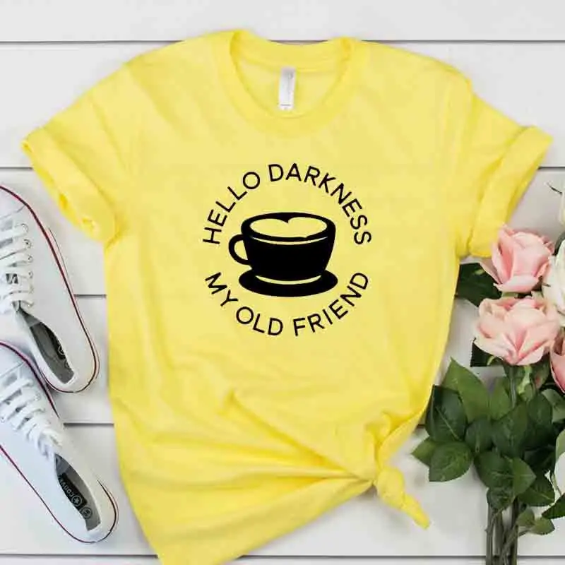 Hello Darkmess My Old Friend футболка с буквенным принтом графические футболки Harajuku женские