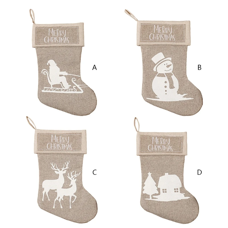 

Christmas Stockings Hanging Bags 19" Xmas Stockings Gift Candy Treat Bag for Family Holiday Christmas Party Decoration