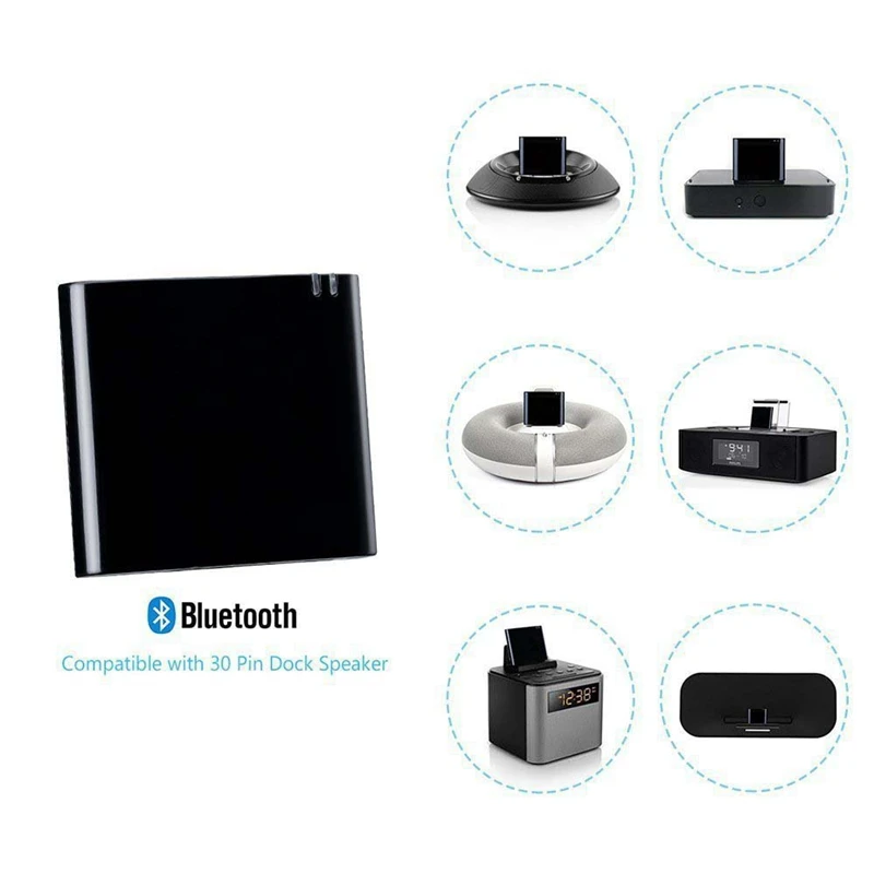 30Pin Bluetooth 4.2 Aptx Low Latency Stereo Audio Adapter Music Receiver for Bose SoundDock II 2 IX 10 Portable Speaker |