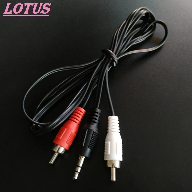 

3.9 feet 3.5mm plug to dual 2 RCA male cable PC stereo audio splitter auxiliary to 2 RCA 1.2m audio cable 2pc