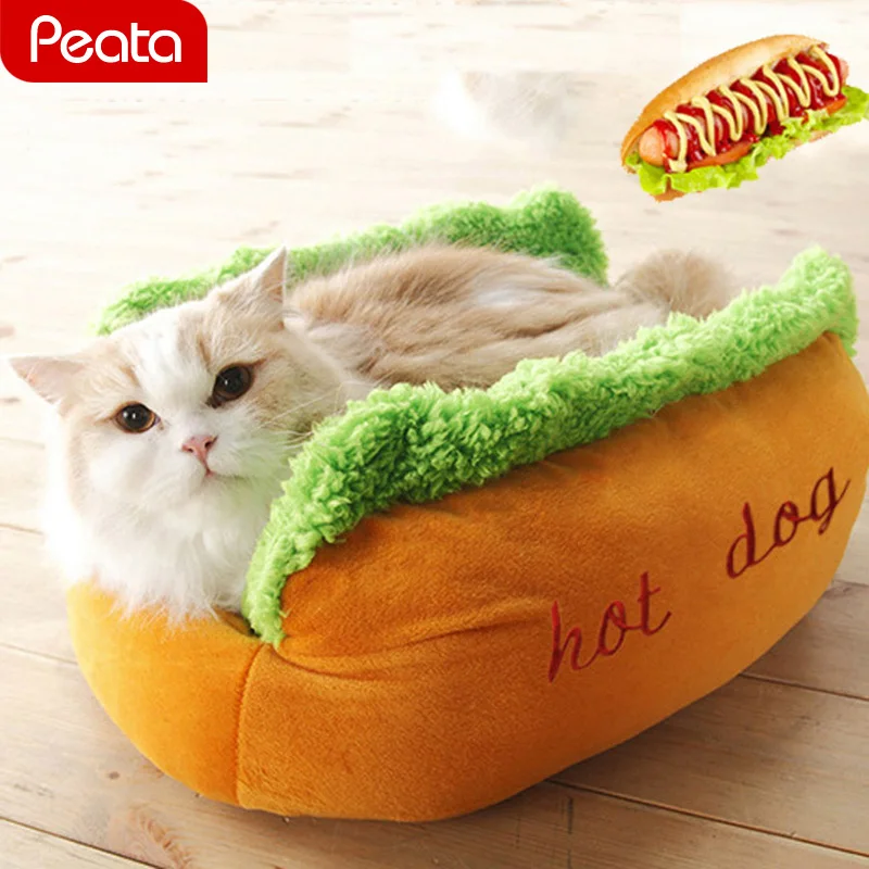 Мягкая теплая кровать для домашних питомцев забавный домик хот догов большой