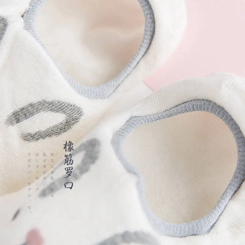 5 пар женские короткие носки милые хлопковые Носки с рисунком кота и кролика