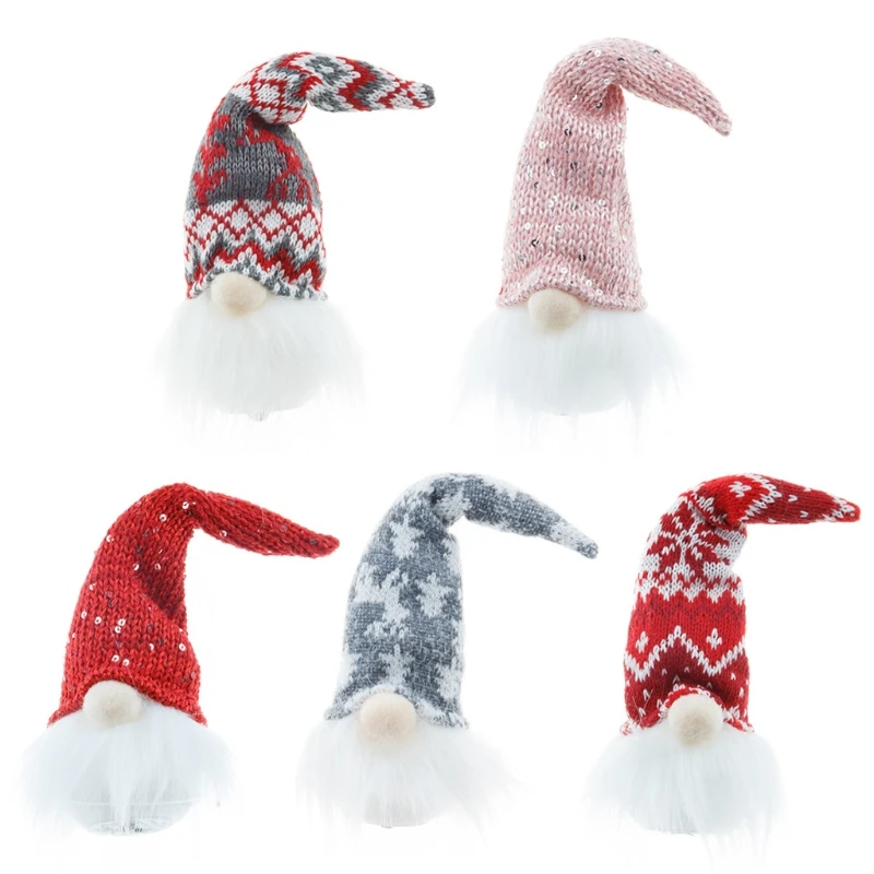 

5pcs Christmas Gnome Decorations Lighted Scandinavian Nordic Tomte Gnomes Xmas Holiday Winter Party Decor