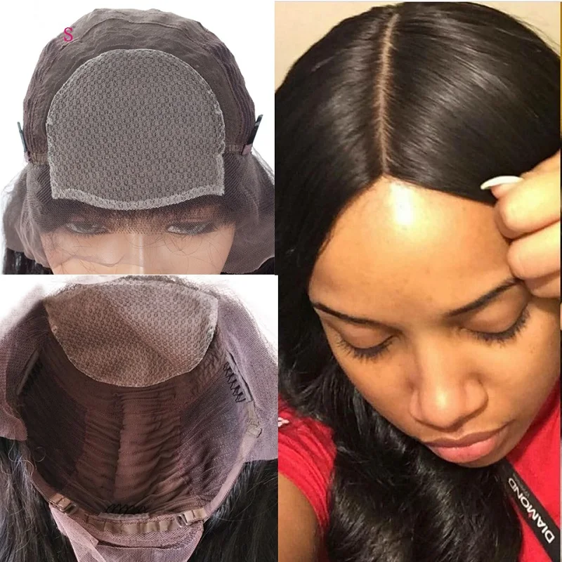 Малазийские Волосы Remy шелковистые прямые 4*4 шелковые Базовые Парики кружевные