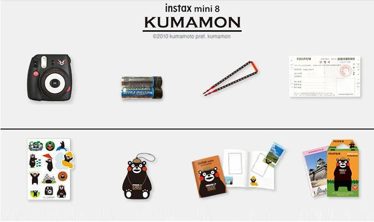 Оригинальная камера моментальной печати Kumamon Fuji Fujifilm Instax Mini 8, обычная съемка снимков