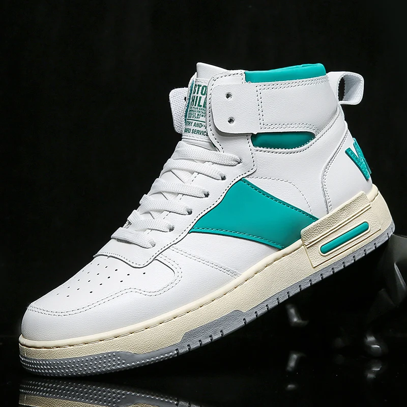 

Классические Брендовые мужские кроссовки для скейтбординга, резиновые, Мужская обувь для ходьбы, с высоким берцем, кожаные, осенние мужские...