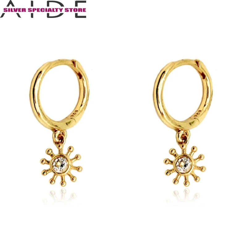 

AIDE Simple Diamond Earring For Women 925 Silver Earrings 2020 Fashionable Hoop Earring Jewelry Zircon Pendientes Brincos Aretes