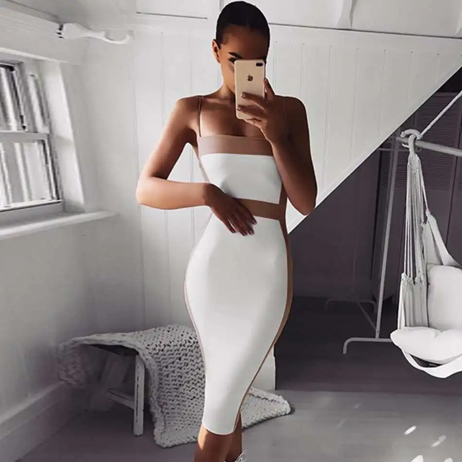 DressBird женские летние облегающие вечерние сексуальные платья на бретельках с