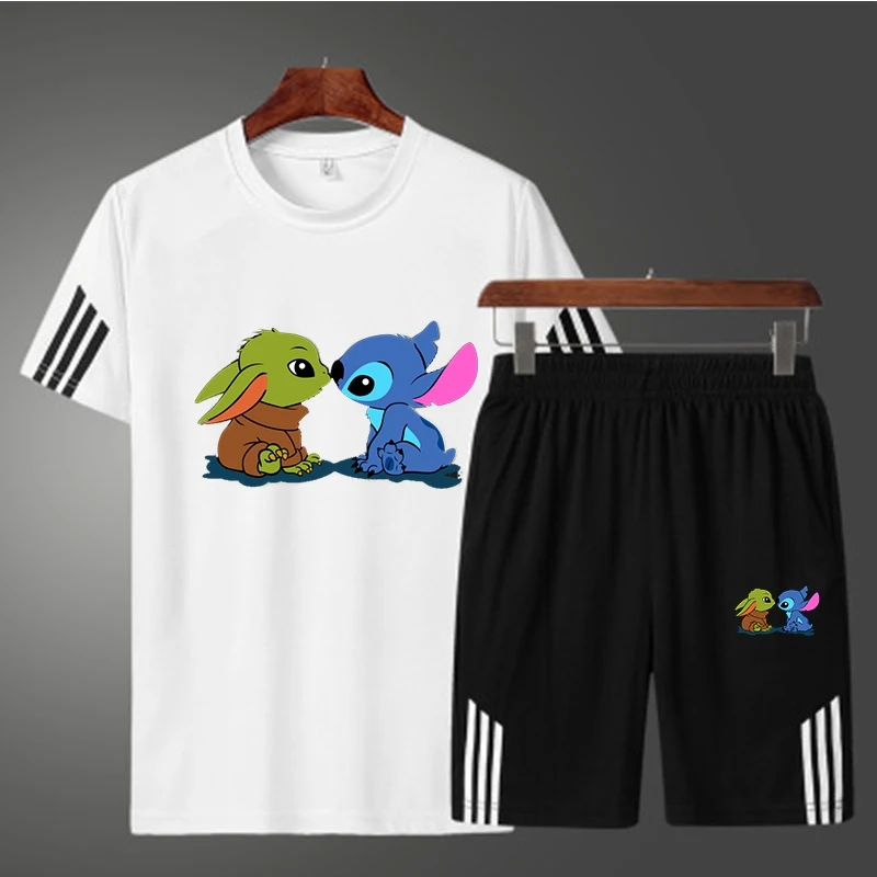 

Summer new casual sportswear men's sportswear two-piece T-shirt quick-drying shorts casual wear 2021