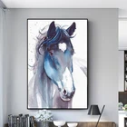 Плакаты с акварелью, лошадью, дикой природы, картина с рисунком животных, в скандинавском стиле, настенные художественные картины для декора гостиной