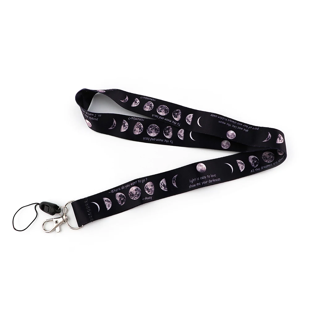 

PF571 Dongmanli Lunar eclipse Moon Lanyard For Keychain ID Card Pass Gym Mobile Phone USB Badge Holder Key Ring Neck Straps