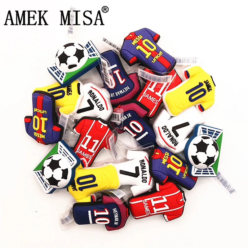 1pcs High Imitation Jersey Style Jibz for Croc Charms Shoes Decoration Accessories PVC Shoe Charms Girl & Boy Kids Gifts F-QY06