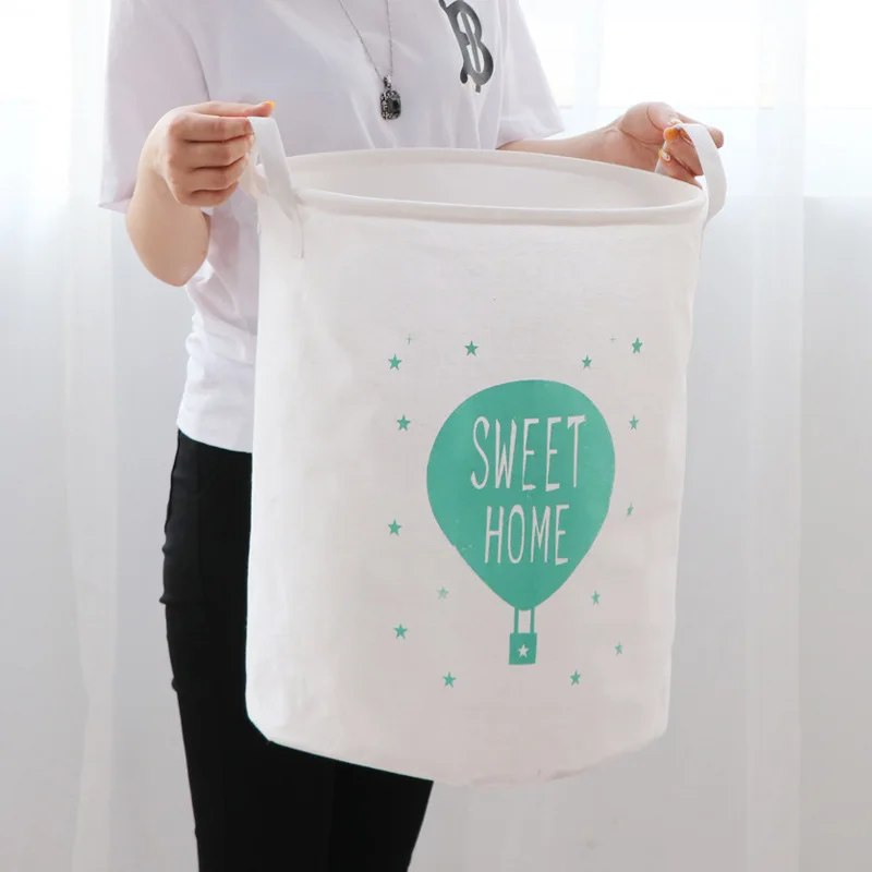 45*35 см Водонепроницаемая Складная Большая корзина для хранения игрушек из хлопка