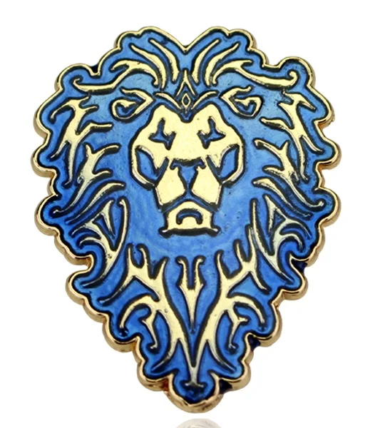 Игра World of Warcraft, цинковый сплав, броши, булавки, Warcraft, племенной союз, значки, для сумки, одежды, на лацкане, булавка для женщин и мужчин - Окраска металла: blue