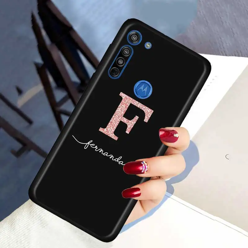 

Case For Motorola One Fusion+ G8 Power Lite G9 Play One Hyper G Stylus E7 E6s Edge Plus One 5G Soft Cover Coque 26 Letters A-Z