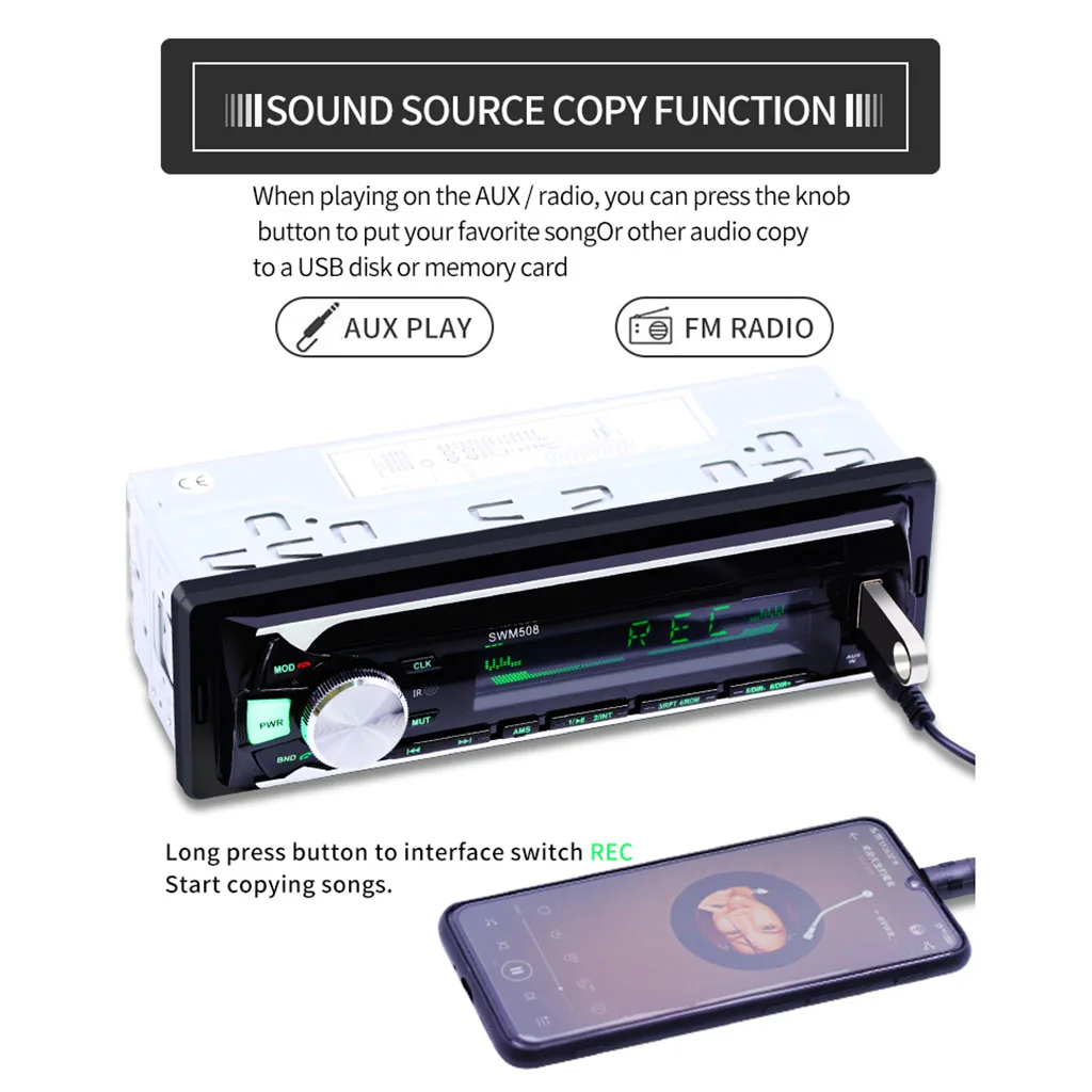 

Classic Car Stereo Bluetooth MP3 Audio Retro Radio Player FM USB AUX+Remote
