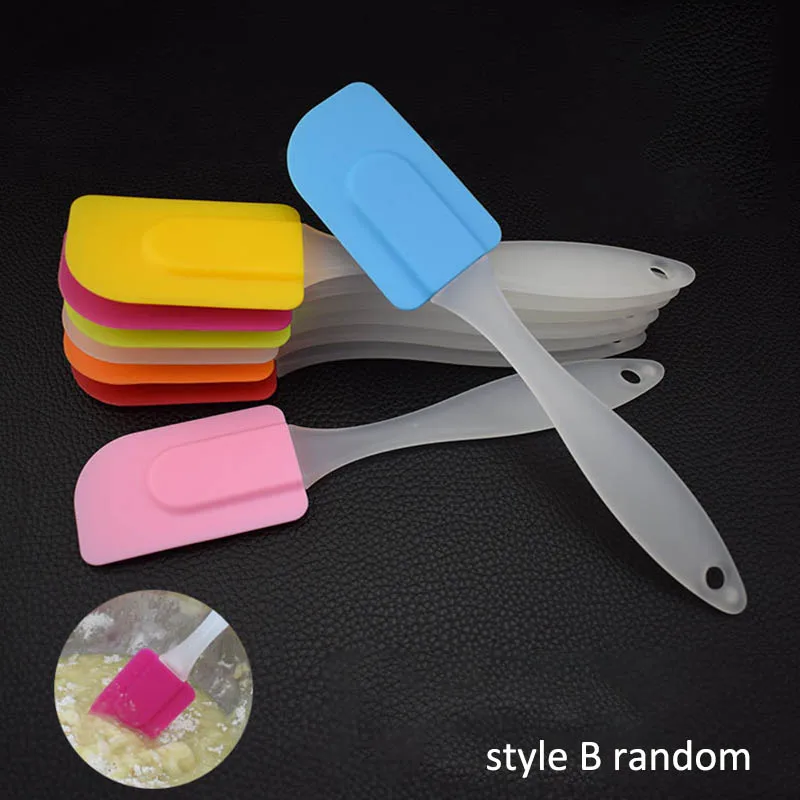 style B random Кухонные гаджеты для приготовления пищи, инструменты для выпечки, скребок для выпечки, антипригарное силиконовое масло, лопатка для крема - Цвет: style B random