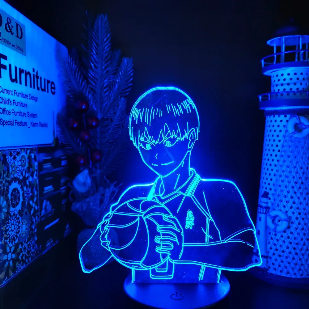 

Haikyuu kageyama tobio Anime 3D Lamp LED Illusion Night Lamp Home Room Decor Nightlight Manga Kids Dhild Gift Bedroom Table Lamp