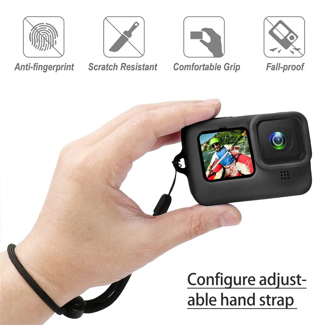 Силиконовый чехол для крышки объектива защитный GoPro Hero 10/9 черная рамка камеры