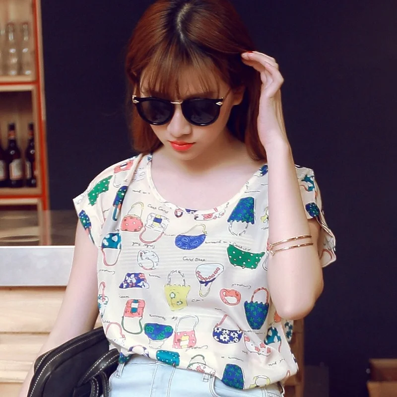 

Распродажа, блузки с коротким рукавом, рубашка, летние модные женские элегантные топы и блузки с принтом, офисные женские повседневные топы