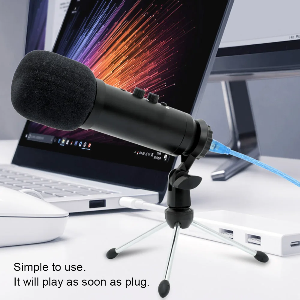 USB конденсаторный микрофон для записи потокового видео студия вещания ПК голоса K