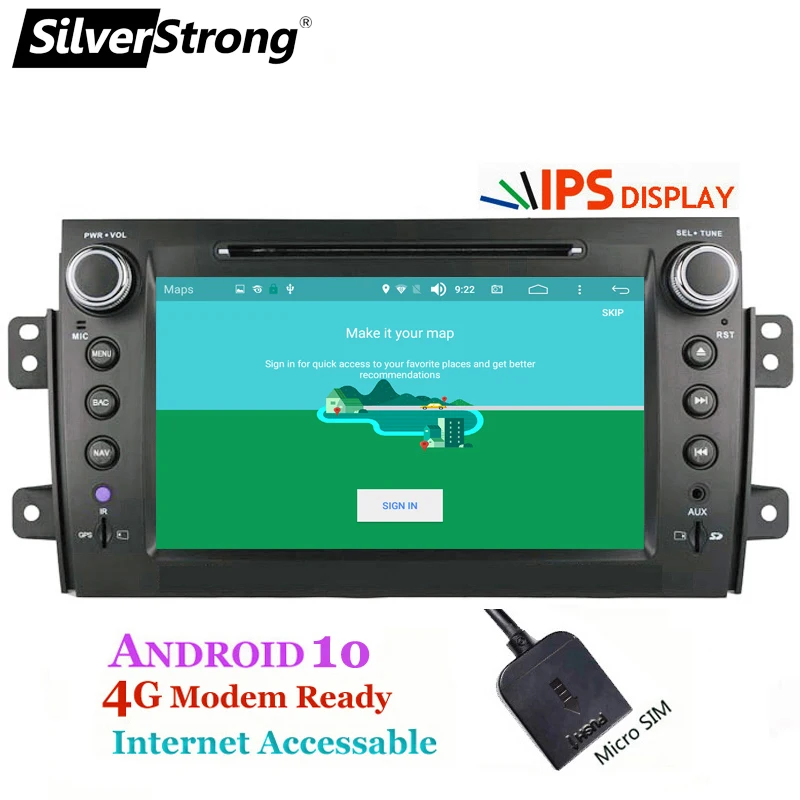 SilverStrong 8 дюймов ips матрица 2Din Android10.0 радио автомобильный DVD для SUZUKI SX4 MP4 MP3 радио для FIAT Sedici Navitel gps Navi