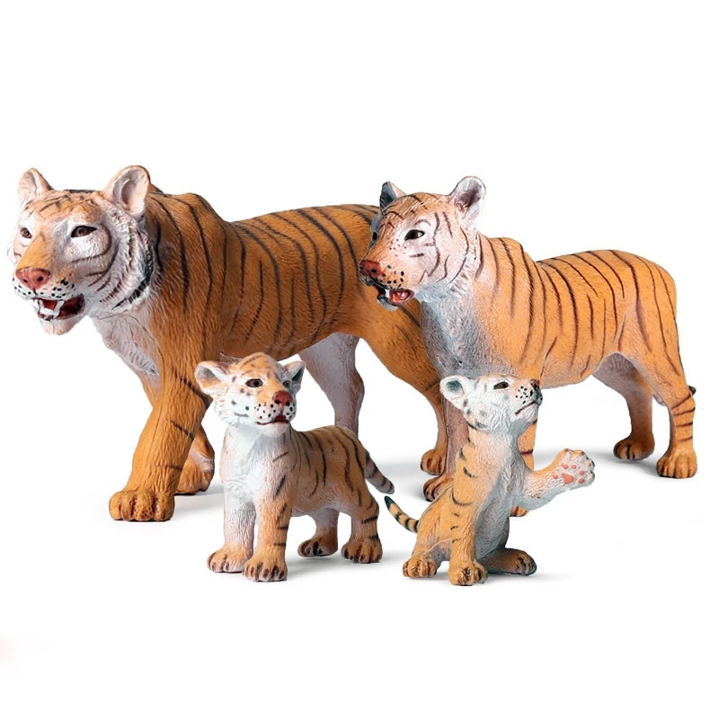 

Моделирование Тигр семьи Коллекция игрушек ПВХ животных Статический однотонные игрушка в виде дикого животного для детей